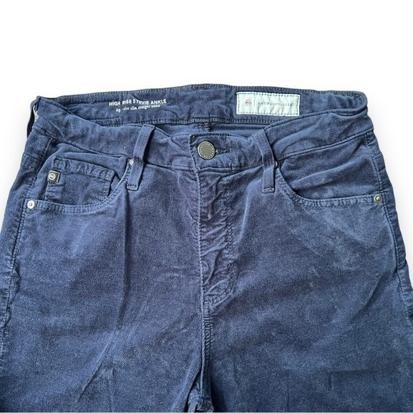 Anthropologie The Stevie Velvet High-Rise Skinny Jean Navy Size - Picture 3 of 9